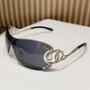 Spice Girl Wind Purple Pink Cobra Integrated Large Frame Sunglasses Design Sense Sweet And Spicy Face Small Street Shooting Sunglasses