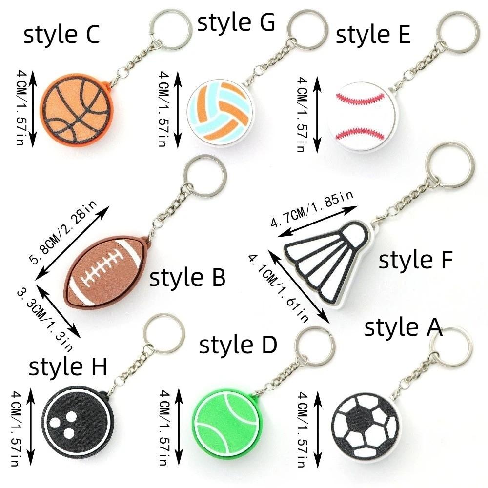 3D Printed Button Balls Key Chain Sport Theme Sports Balls Pendant Kids Birthday Party