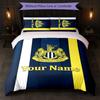 Newcastle United FC Custom Name Text Bedding Set 1 Duvet Cover+2 Pillowcases Soccer Logo Personalized Gift For Special Occasion Bedroom Decor