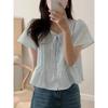 Korean Sle Sweet Simple Slimming Ort Sve Round Ne Irt Women's Top Faionable Commute Loose Fit Moisture Ng
