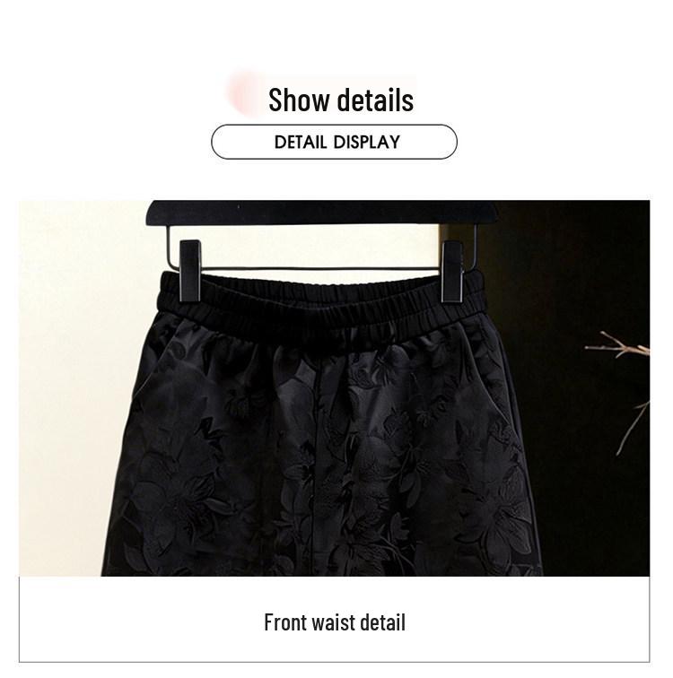 Spring 2026 Elegant Chinese Style Jacquard Wide-Leg Pants for Women