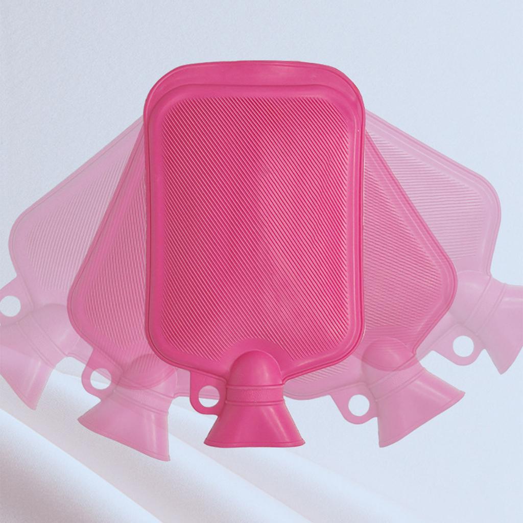 Pink Rubber Hot Water Bottle Bag with Ears 650ml/1000ml/1700ml Capacity Heat Resistant and Durable Hand Warmer