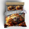 Roaring lion with crown. Bedding sets Duvet cover sets Duvet covers Pillowcases(1*Duvet Cover 2*Pillowcases without duvet insert)