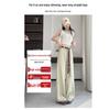 Women's Retro High-Waisted Faux Denim Pants - Slimming Belted Straight-Leg, Casual Spring 2026 Collection
