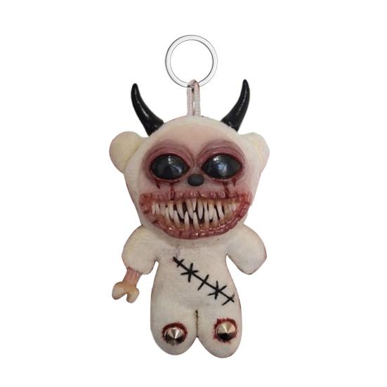 Gotycki Halloweenowy Brelok Ręcznie Robiony Punkowy Brelok z Dziwnym Horrorycznym Wzorem Lalki Akcesoria do Plecaka