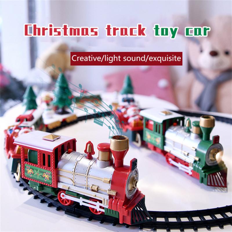 Christmas Train Set Railway Tracks Toys Creative Decor Christmas Tree Train Gift Toy For Kids Birthday Party Gift Xmas Decor