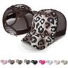 Leopard Print Rear Net Tide Baseball Cap Outdoor Sports Visor Curved Brim European and American Net Hat Light Board Ponytail