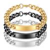 Aanpasbaar Graveerbaar 11MM Titanium Staal Cubaanse Schakel Armband