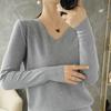 Loose Sweater Women V Neck Shirt Solid Slim Knitted Sweater Casual Comfortable Soft Versatile Sweater