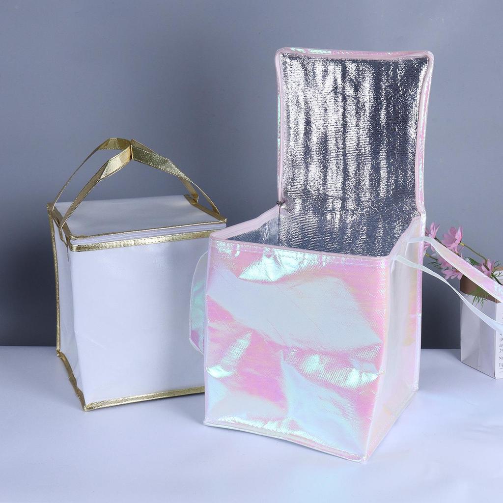 Customizable Thermal Insulation Bag - Non-woven Fabric with Aluminum Foil, Ideal for Cake, Grilled Fish, Meat, and Fruit Transport