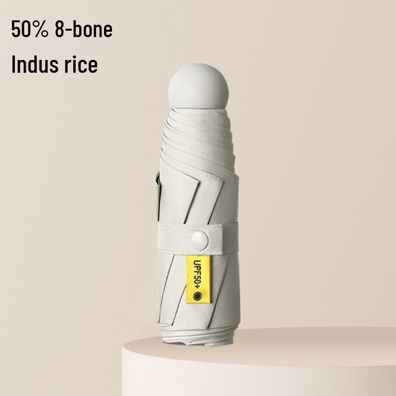 Compact Folding Umbrella - Sun & Rain Protection, Capsule Design, High-End Women’s Pocket Accessory.