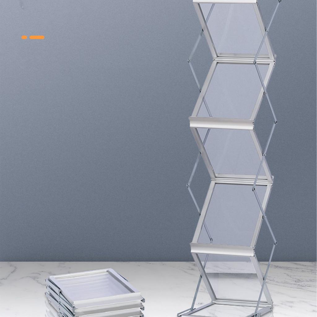 Foldable Magazine Rack Exquisite Foldable Brochure Stand for Exhibitions Office Retail Store