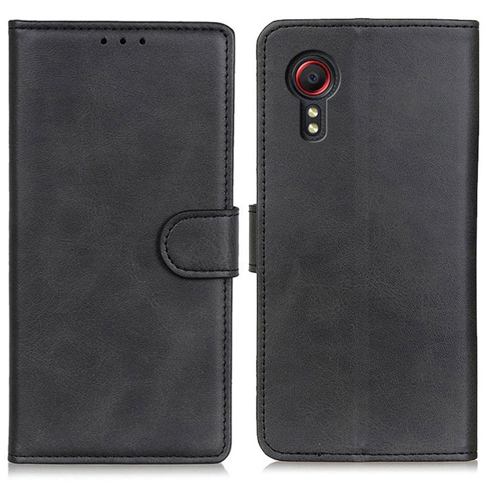 Für Samsung Galaxy Xcover7 Lederhülle mit Kuhfelltextur mit Brieftasche und Ständer