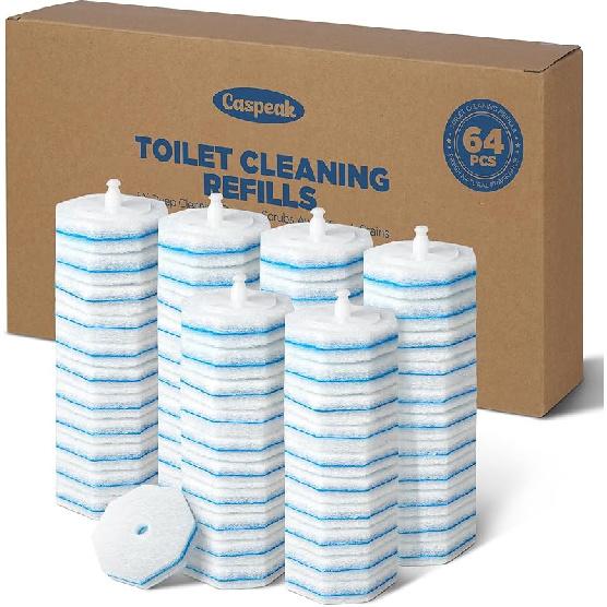 64 Count Toilet Wand Refills for Clorox Toilet Wand, 5X Cleaning Power Toilet Bowl Cleaners with Exclusive Formula, High-Density Disposable Toilet 64 Count (Pack of 1)