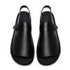 Herren Sommersandalen aus echtem Leder mit weicher Sohle und modischer Schnalle - Größen 45-47