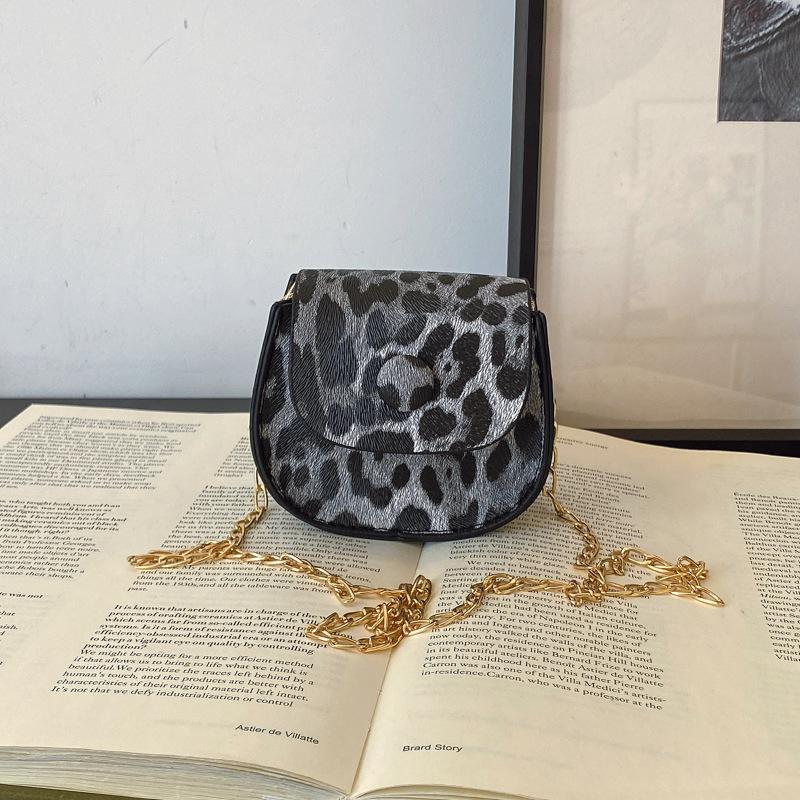 

Niche leopard print exquisite mini chain bag, small fashion trend shoulder messenger bag, versatile women s bag чёрный