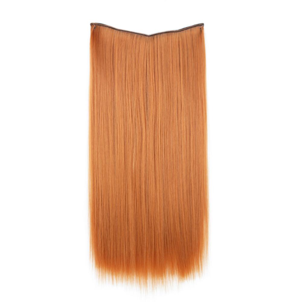 MISS WIG Women Long Straight Invisible Hair Extensions Synthetic Fiber Natural Hairpiece Fish Line Daily Wear Cosplay Hair