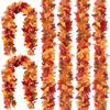 Flexible Autumn Leaf Garland Layered Leaf Clusters Faux Maple Vine Fall Leaf Vine  Wedding Decor