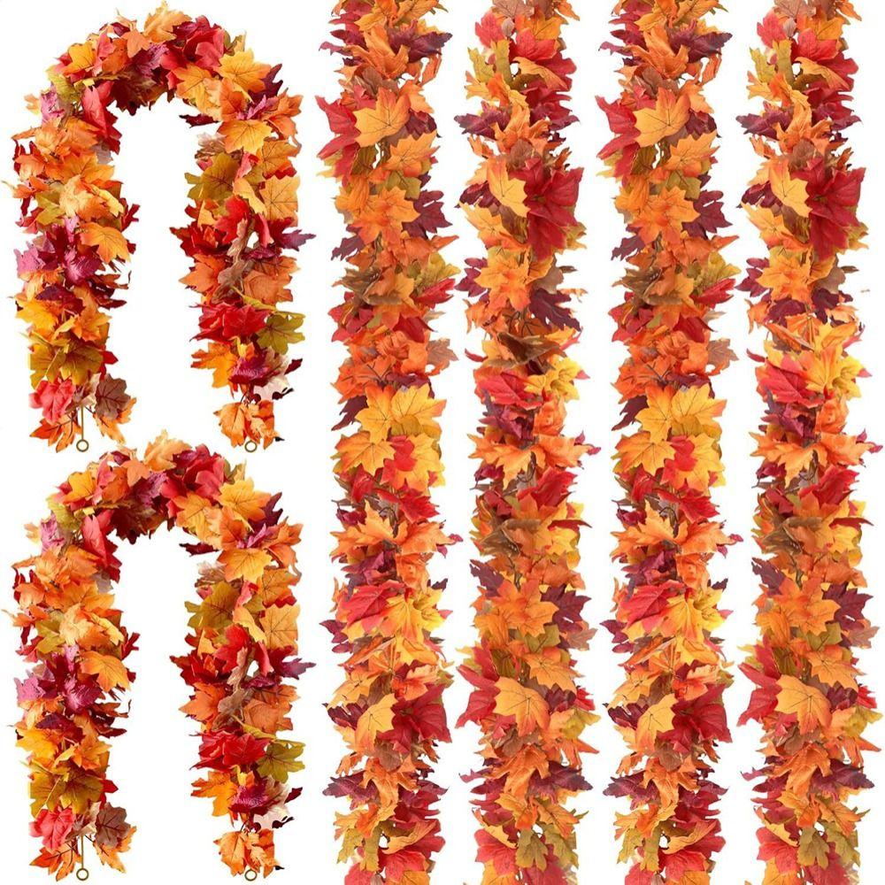 Flexible Autumn Leaf Garland Layered Leaf Clusters Faux Maple Vine Fall Leaf Vine Wedding Decor