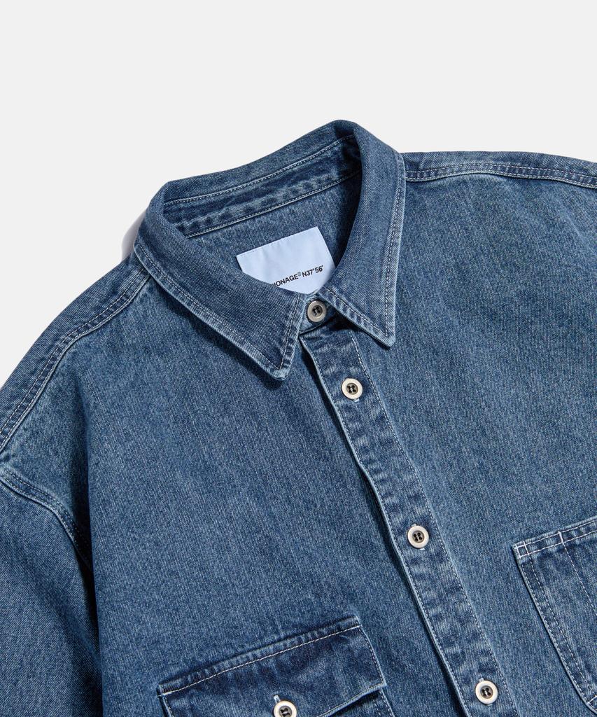 ESPIONAGE Denim Coverall Shirt Jacket Washed Indigo