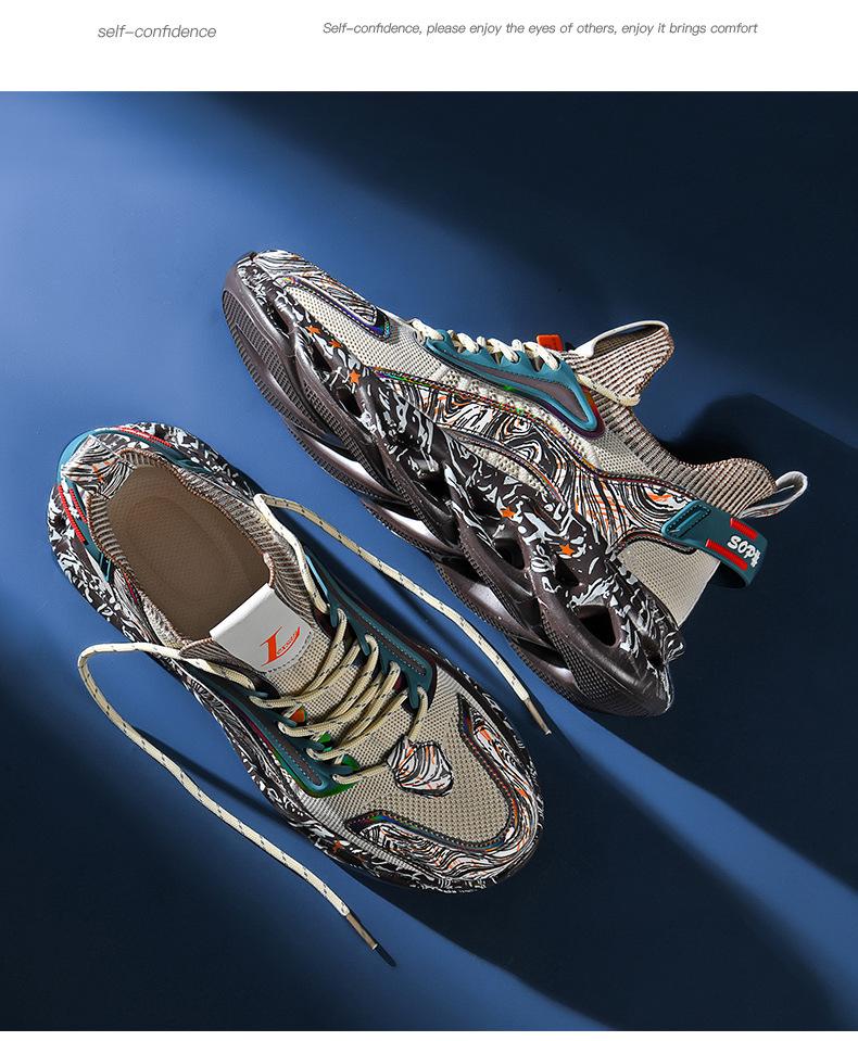 2023 Autumn Men's Tide Sports Shoes with 3D Printed Outsole, Super Light, High Sole, Size 46