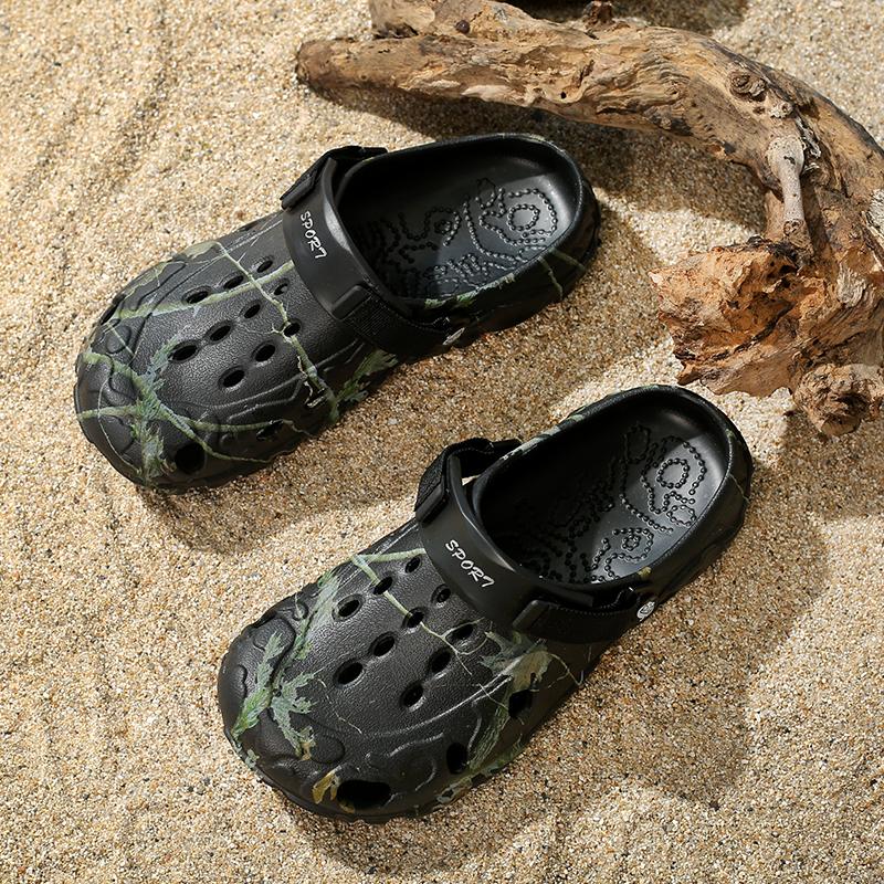 

Мода 40-47 Летние парные сандалии Мужские уличные садовые клоги С отверстиями Мужская повседневная обувь Модные водные туфли Комфортные домашние мягкие тапочки 40 чёрный