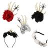 Halloween Rose Headband Dark Spiders Hair Clip Cosplay Party Headwear Hair Hoop Dress Up Party for Masquerade