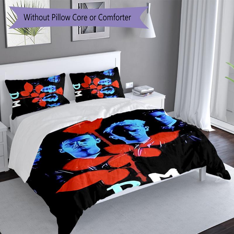 3pcs Depeches Band Mode pattern bedding set duvet cover set includes duvet cover &pillowcases, perfect all season bedroom decoration & gift