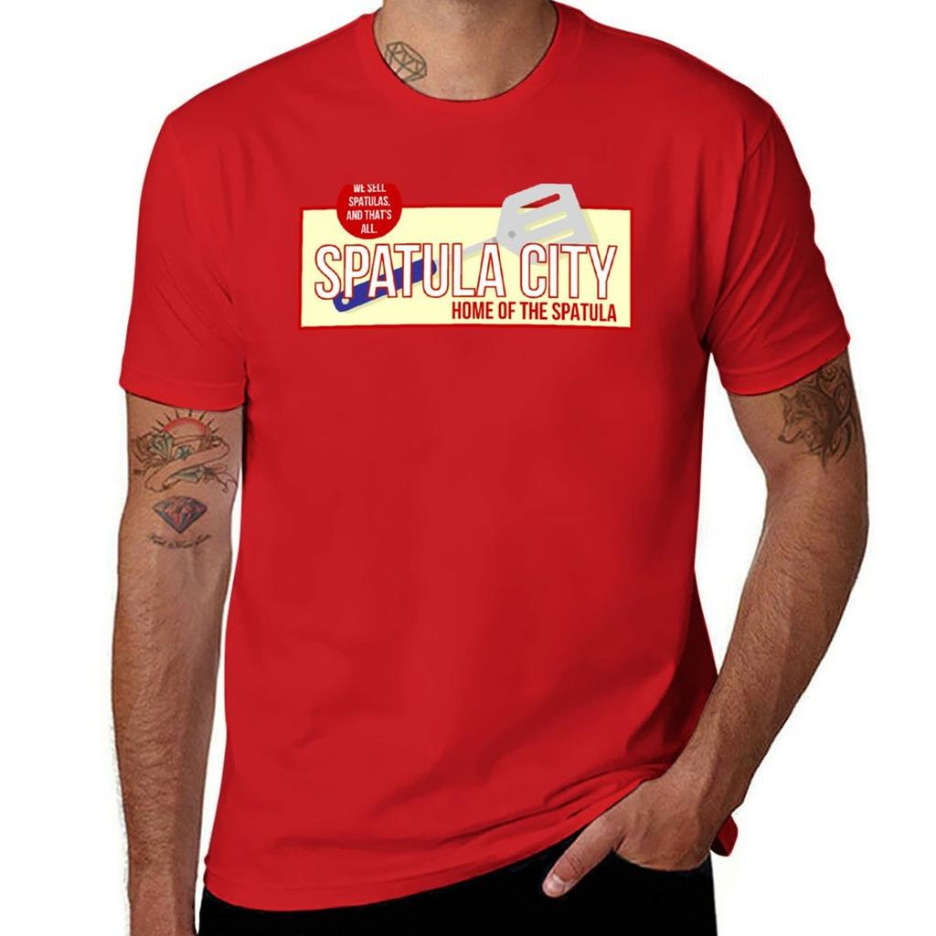 Spatula City T-Shirt Übergrößen sublimiert schnelltrocknende Herren Trainingsshirts