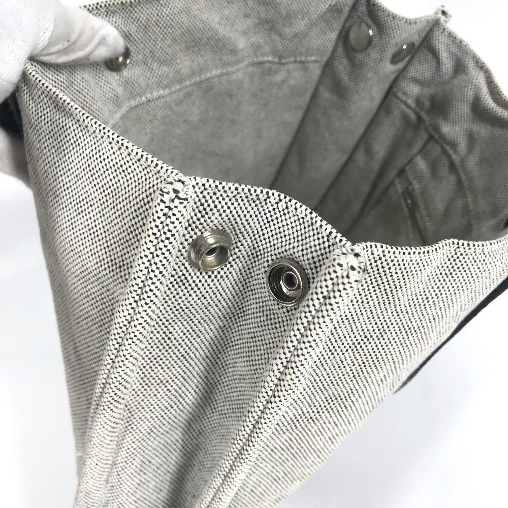 Hermes Sacquain PM Tragetasche Handtasche Toile H / Leder Schwarz/grau