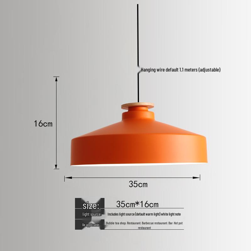 Orange Nordic Industrial Pendant Light for Restaurants & Bars
