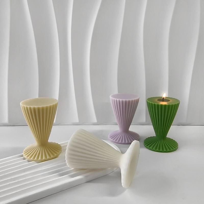 Creative Silicone Candle Molds Unique Candle Ornament Crafting Mold Beautiful Striped Aromatherapy Candle Mold