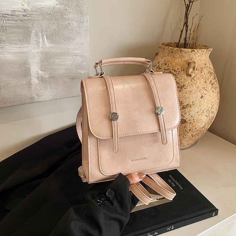 Niche Texture Backpack Bag Female Sweet College Style Small Backpack Versatile Multi-functional Messenger Shoulder Bag Tide