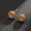 Hip Hop Round Crystal Zircon Stud Earrings Simple Copper Men's Earrings Fashion Party Women's Jewelry Accessories Gifts