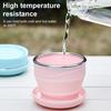 Silicone Folding Water Cup with Lanyard 180ML Reusable Portable Drinking Mug Wide-Mouth Lightweight