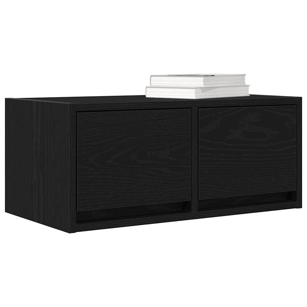 TV Cabinet Black Oak Effect 60 x 31 x 25.5 cm Particleboard