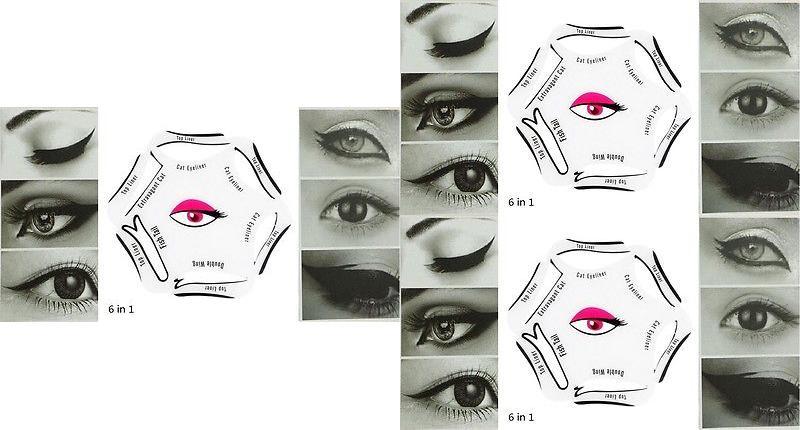 Kit de Pochoirs Maquillage avec Guide pour Eye-liner et Sourcils Réglables pour une Application Précise