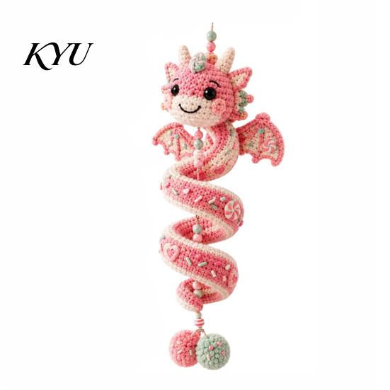 Easy Assembly Dragon Decor DIY Spiral Hanging Ornament Kit, Decorative Art Craft, Family Activity Craft Handmade Crochet Kit for Home Classroom