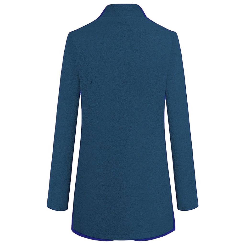 Fashionable Women's Coat Trend Plus Size Tweed Long Suit Jacket Stylish And Elegant Solid Color Coat