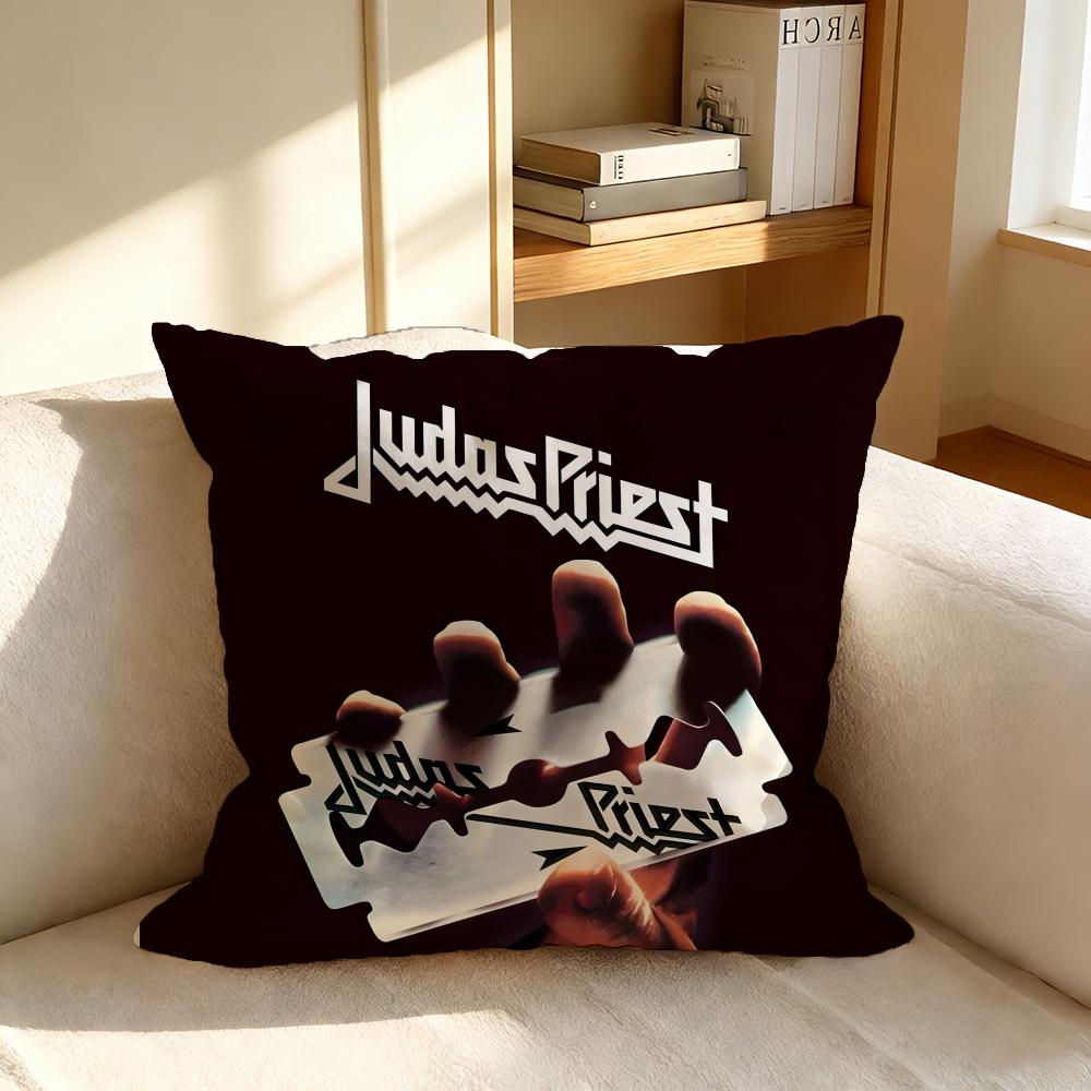 S-Judas Priest Cushion Cover Square Cushion Cover, Vintage Soft Sofa Pillow Case, Home Decoration And Protective Cover