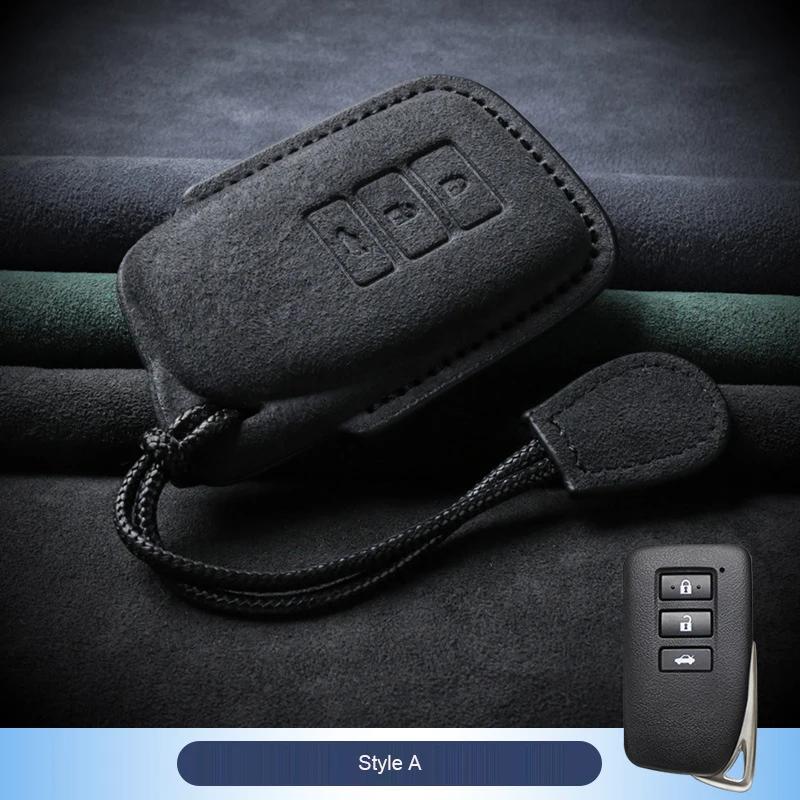 Leather Car Key Case For Lexus Nx Gs Rx Is Es Gx Lx Rc 200 250 350 Ls 450H 300H Suede Keychain Accessories