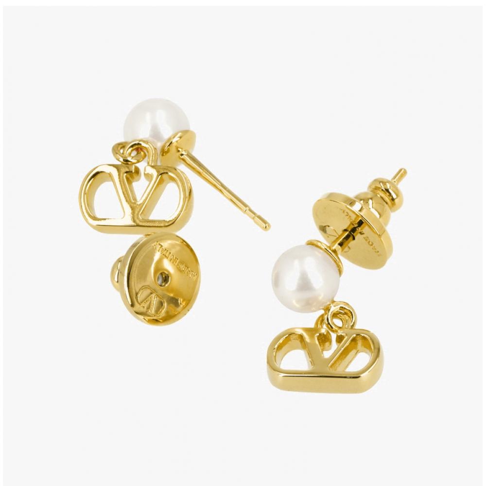 Valentino GaraVani V Logo Pearl Earrings J0x81 Dhc R5g