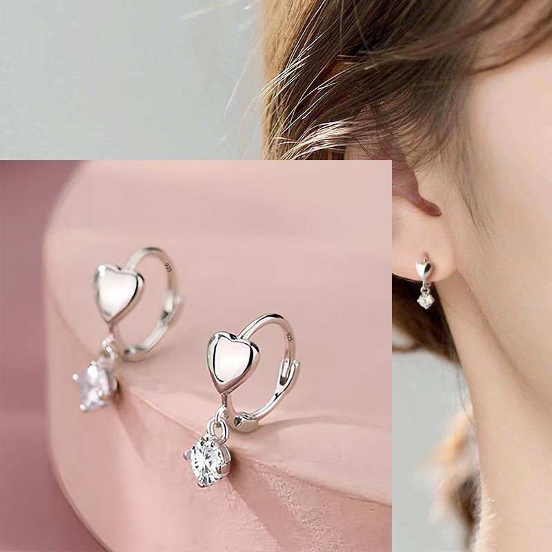 925 Silver Geometry Stud Earrings For Women Frosted Versatile Jewelry Gift Office Party Wear