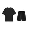 Li-Ning Graffiti Logo Print Round Neck Short Sleeve Comfortable Versatile Skin-Friendly Shorts Casual Sports Suit Unisex suit AHSUB03-1+YKSV129-2