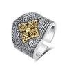 New Retro Cross Vajra Ring Men's Trendy Hip-hop Retro Style Single Ring Jewelry