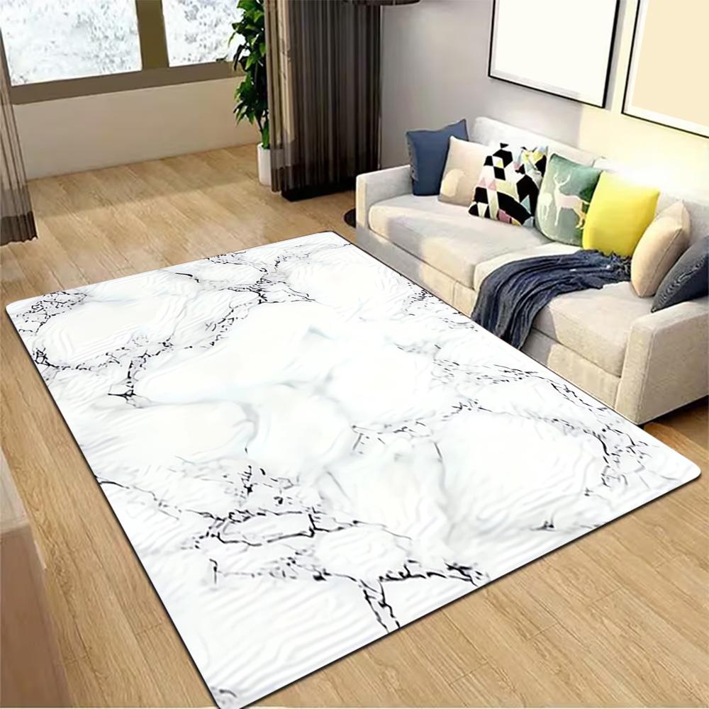 Marble Texture Background Pattern Decoration,Carpet,Living Room,Bedroom, Non-slip,Square rug
