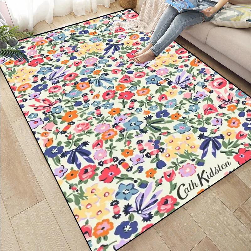 Rose Sunflower Daisy Peach Blossom Carpet Mat Colorful Flower Area Decorative Rugs for Room