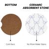 Blue Bow Car Cup Coaster 2 Pack Ceramic Absorbent Car Coasters 2.56 Inch Non-Slip Car Cup Holder Interior Car Accessories For Women Girls Cup Mats