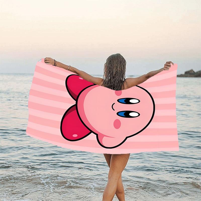 1pc Kirby2 Beach Towel, Beach and Seaside Swimming Pool Equipment, Fashion Pattern, Rectangular, Travel Essentials