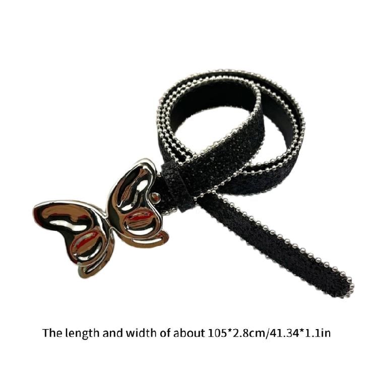 Girl Glittered Waist Belt Street Dance Jeans Belt Decorative Butterfly Belt